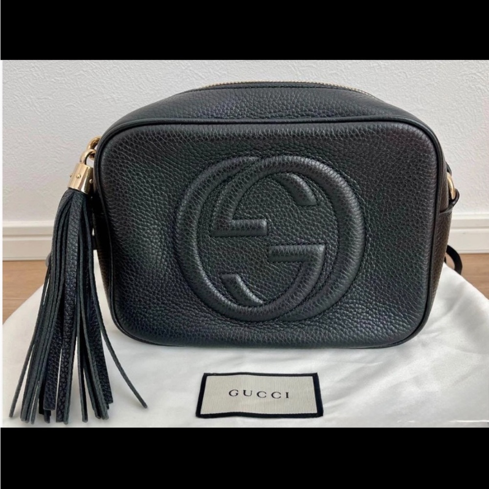 Gucci Black Pebbled Leather Soho Disco Small Shoulder Bag